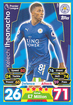Kelechi Iheanacho Leicester City 2017/18 Topps Match Attax #159